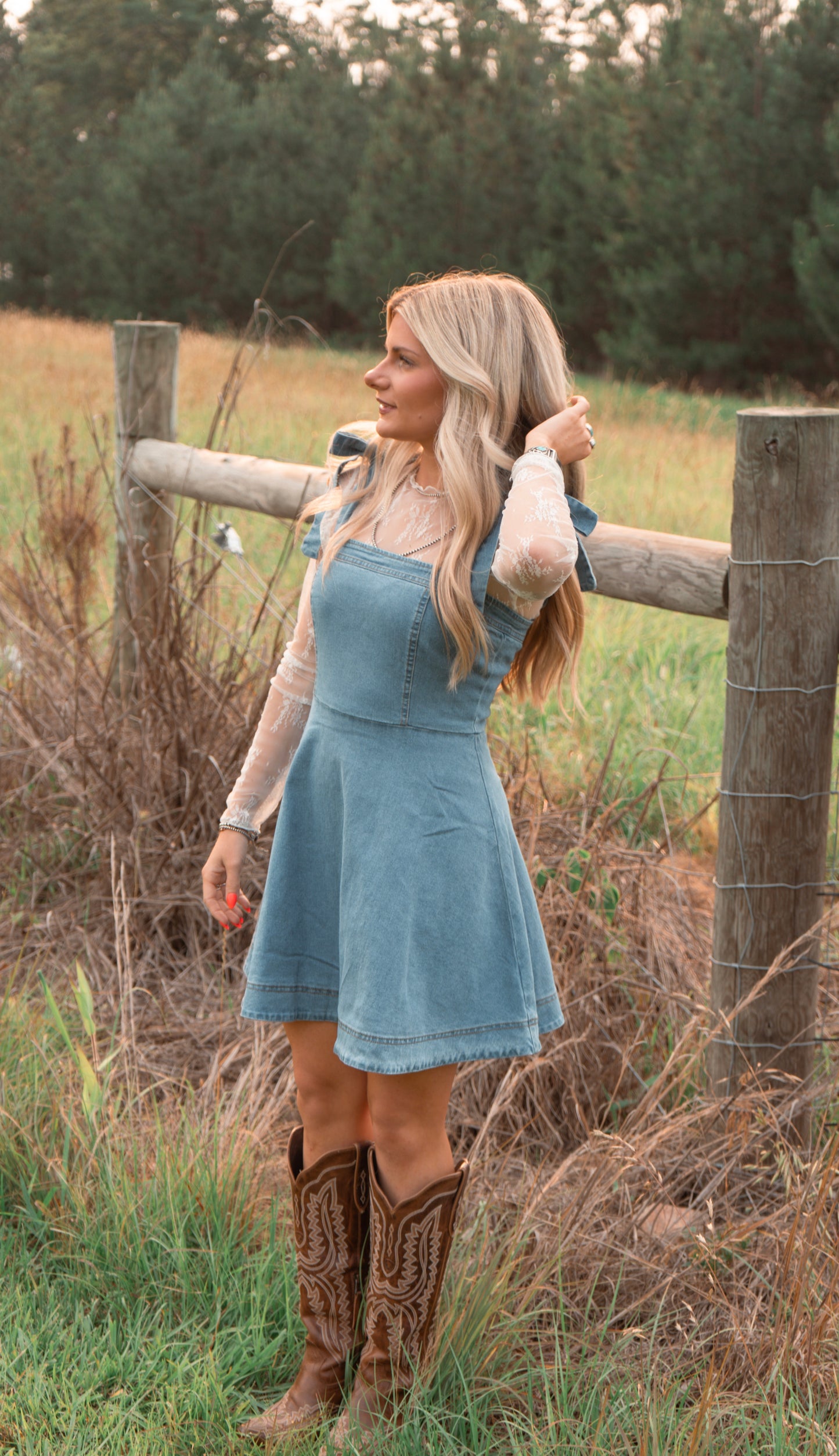 Moroney - Denim Tie Mini Dress