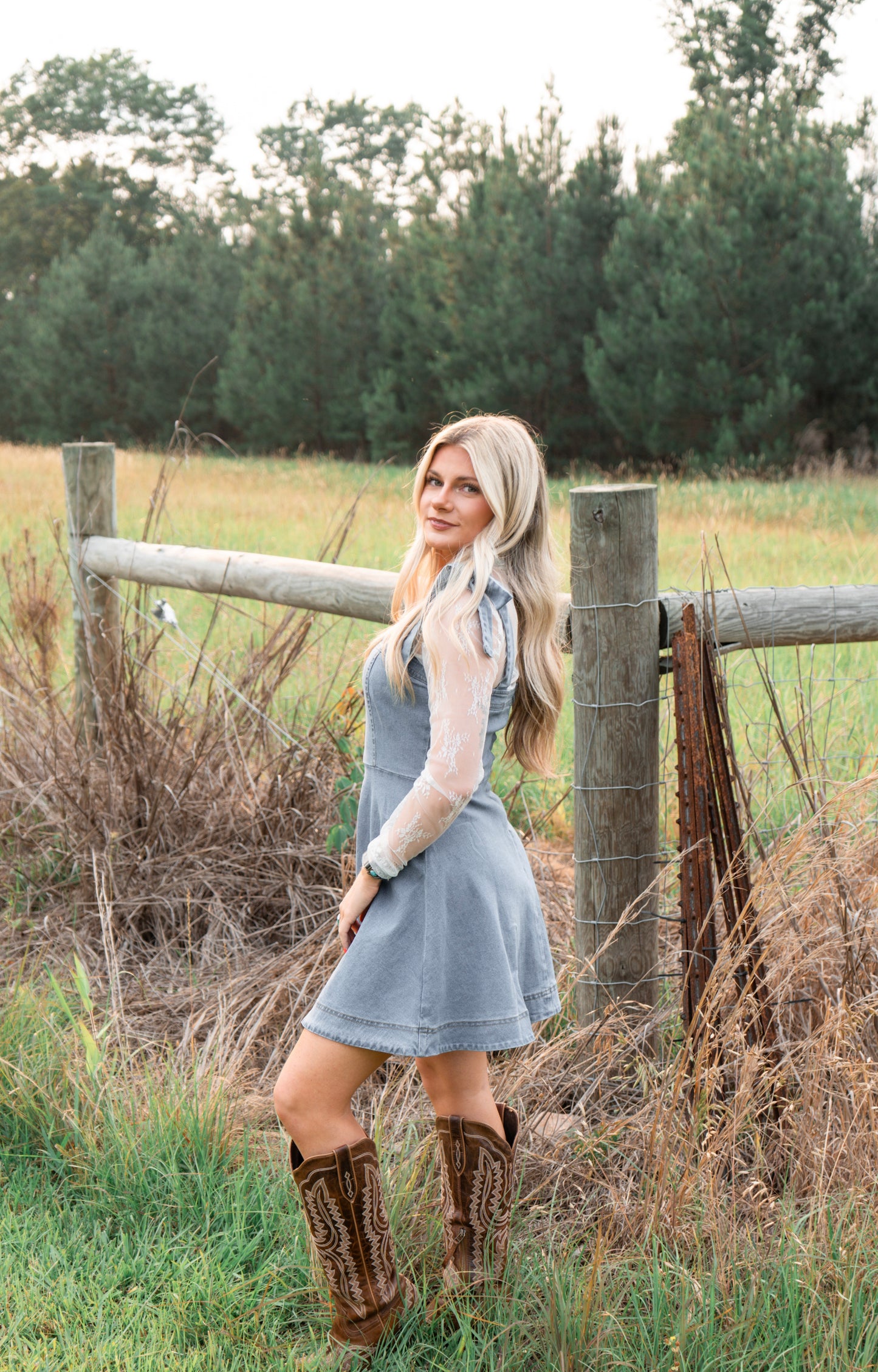 Moroney - Denim Tie Mini Dress