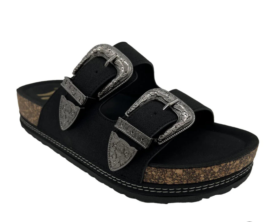 Western Buckle Sandals
