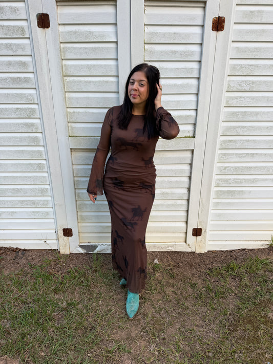 Sydney - Horse Print Mesh Dress