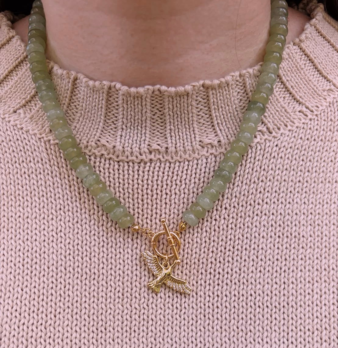 The Mallard Muse — Jade Beaded Necklace