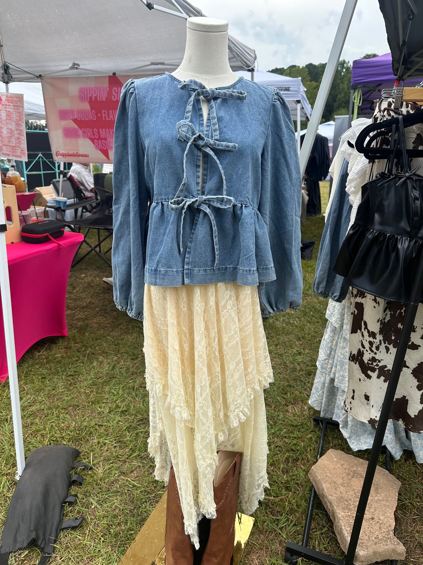 Daisy Mae Denim Long Sleeve Top