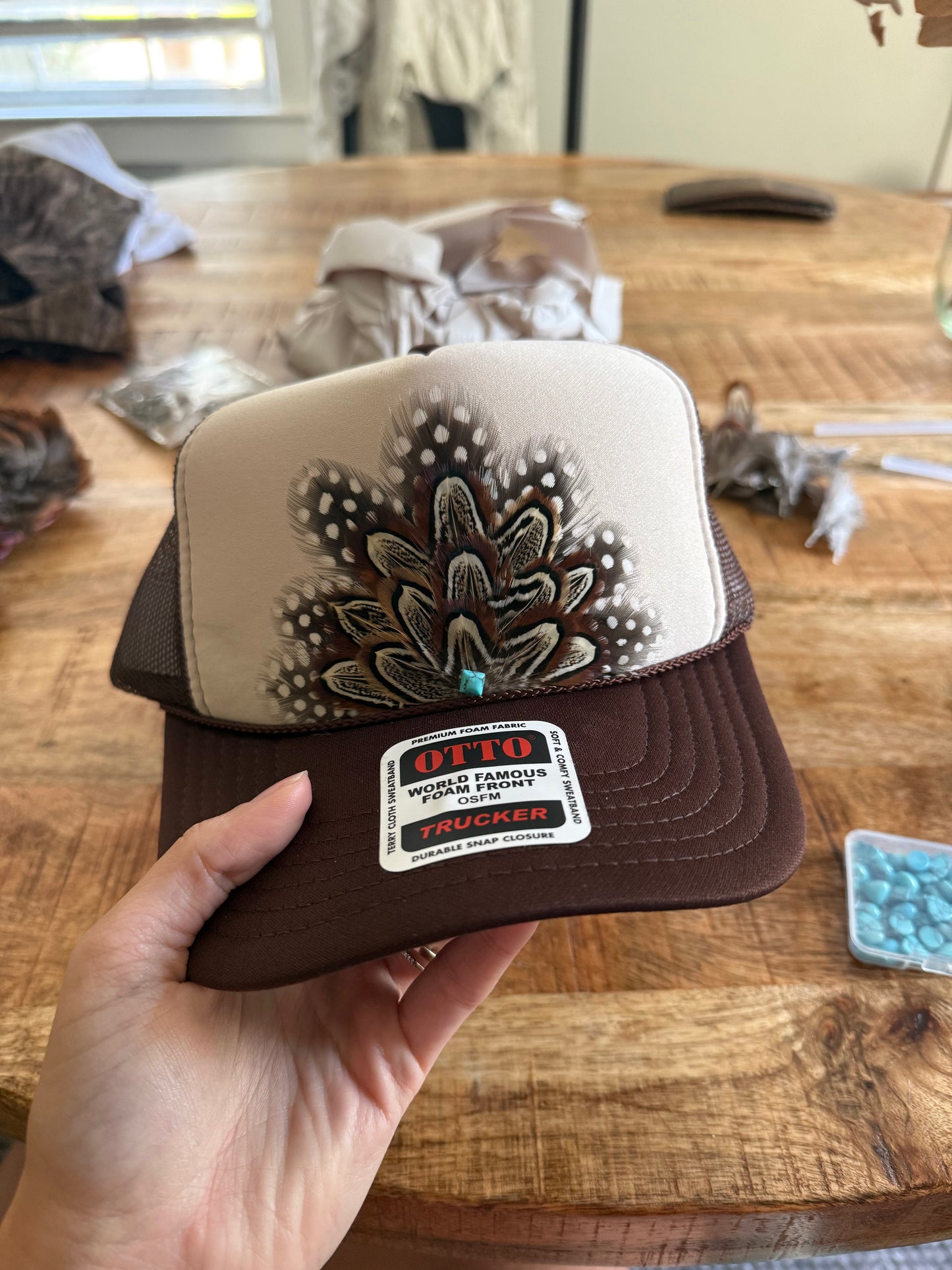 Feather Trucker Hats