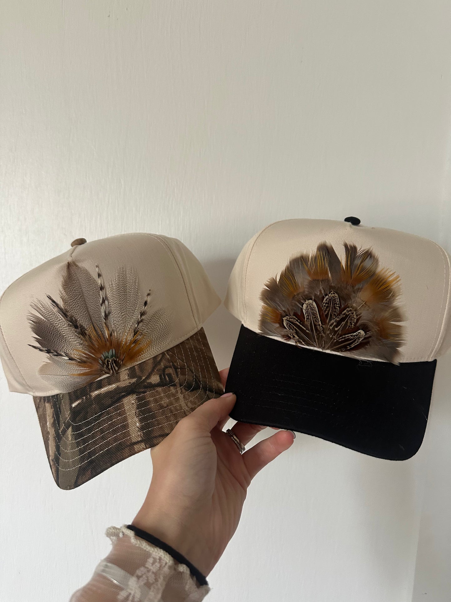 Feather Trucker Hats