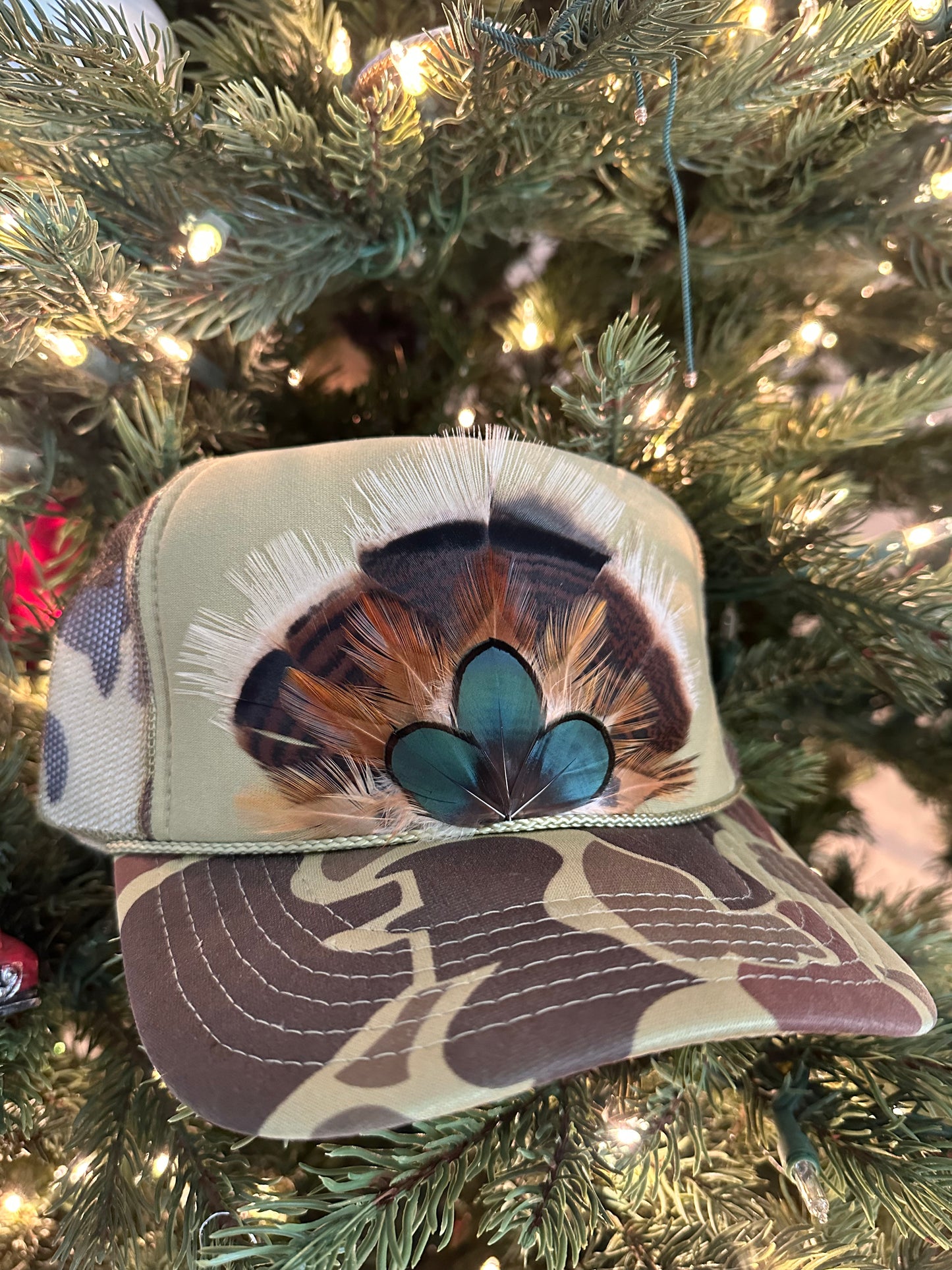 Camo Feather Trucker Hat