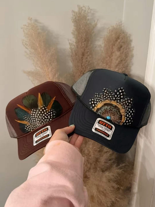 Feather Trucker Hats