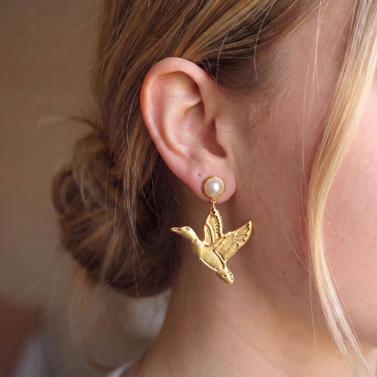 Mallard Clay Earrings