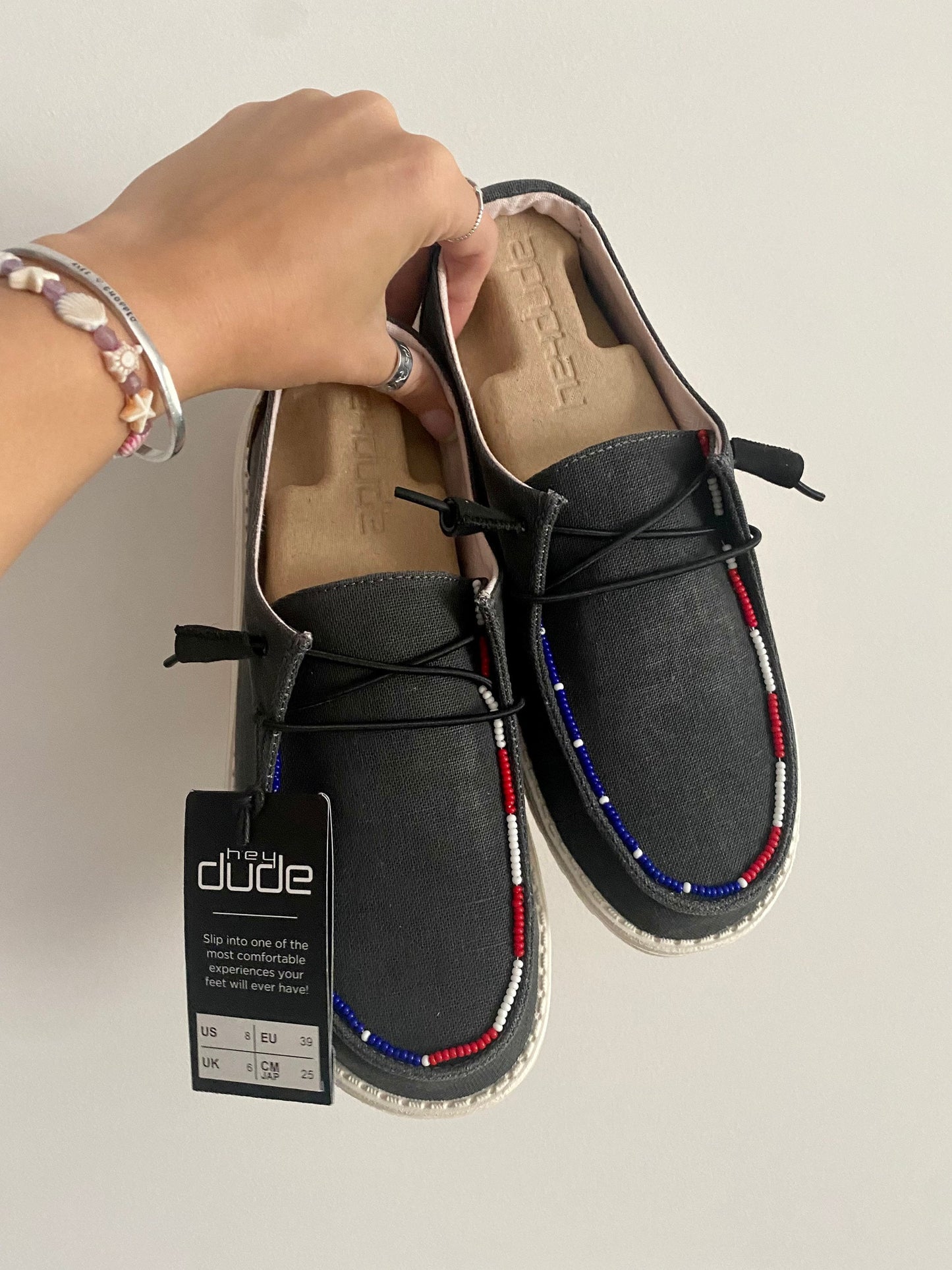 'Merica | Beaded Hey Dude Shoes